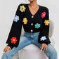 Cardigan à motif de fleurs douces