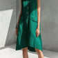 Women's Lapel-collar Sleeveless Casual Loose Cotton-linen Dress
