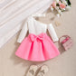 Bow Ruffled Dress Two-piece Set