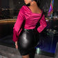 Women's Long Sleeve Tops Big V Neck