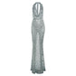 Robe queue de poisson dos nu à paillettes tendance pour femme