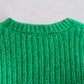 Women's Fashion Round Neck Solid Color Cropped Sweater