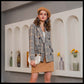 Double-breasted check blazer