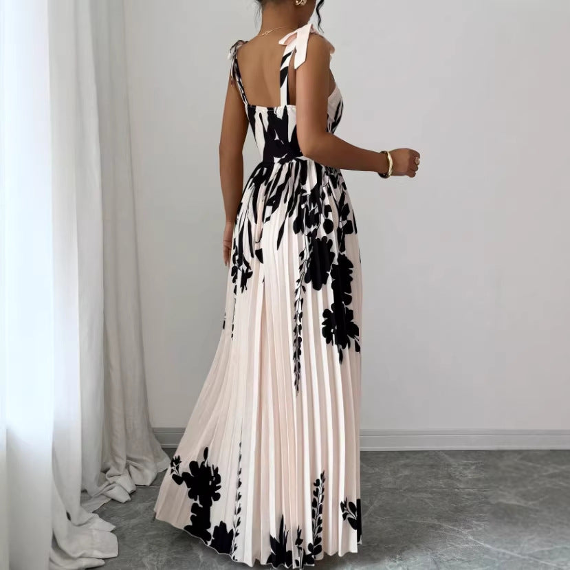 Women's Retro Painted Print Slip Dress