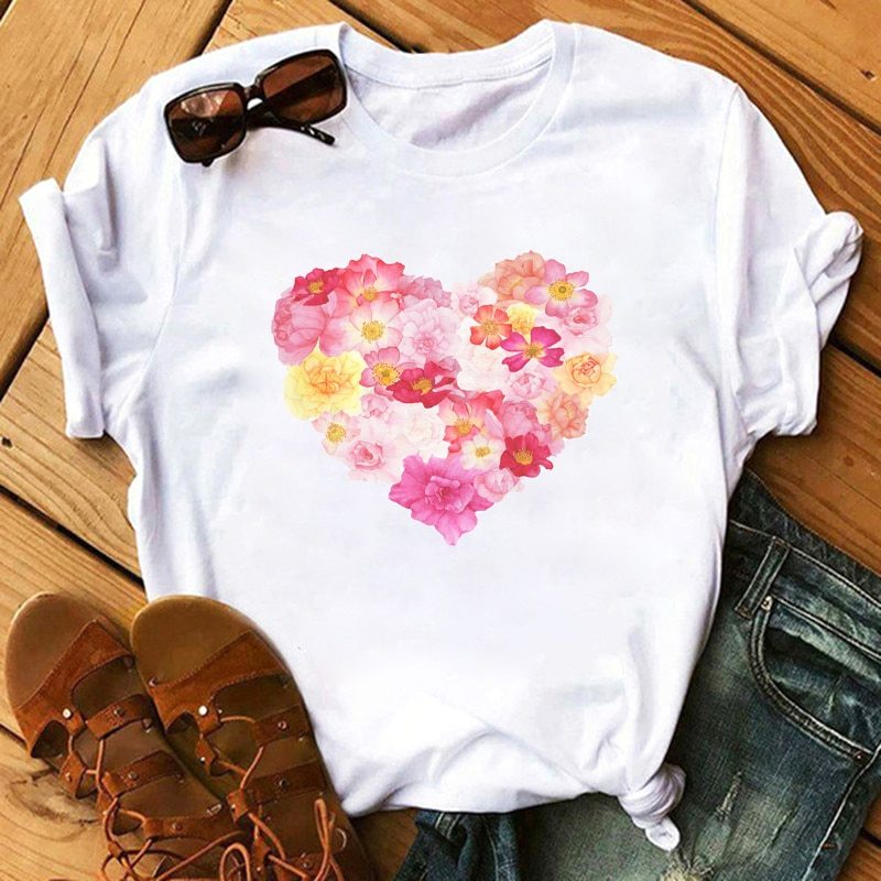 T-shirt à manches courtes imprimé amour