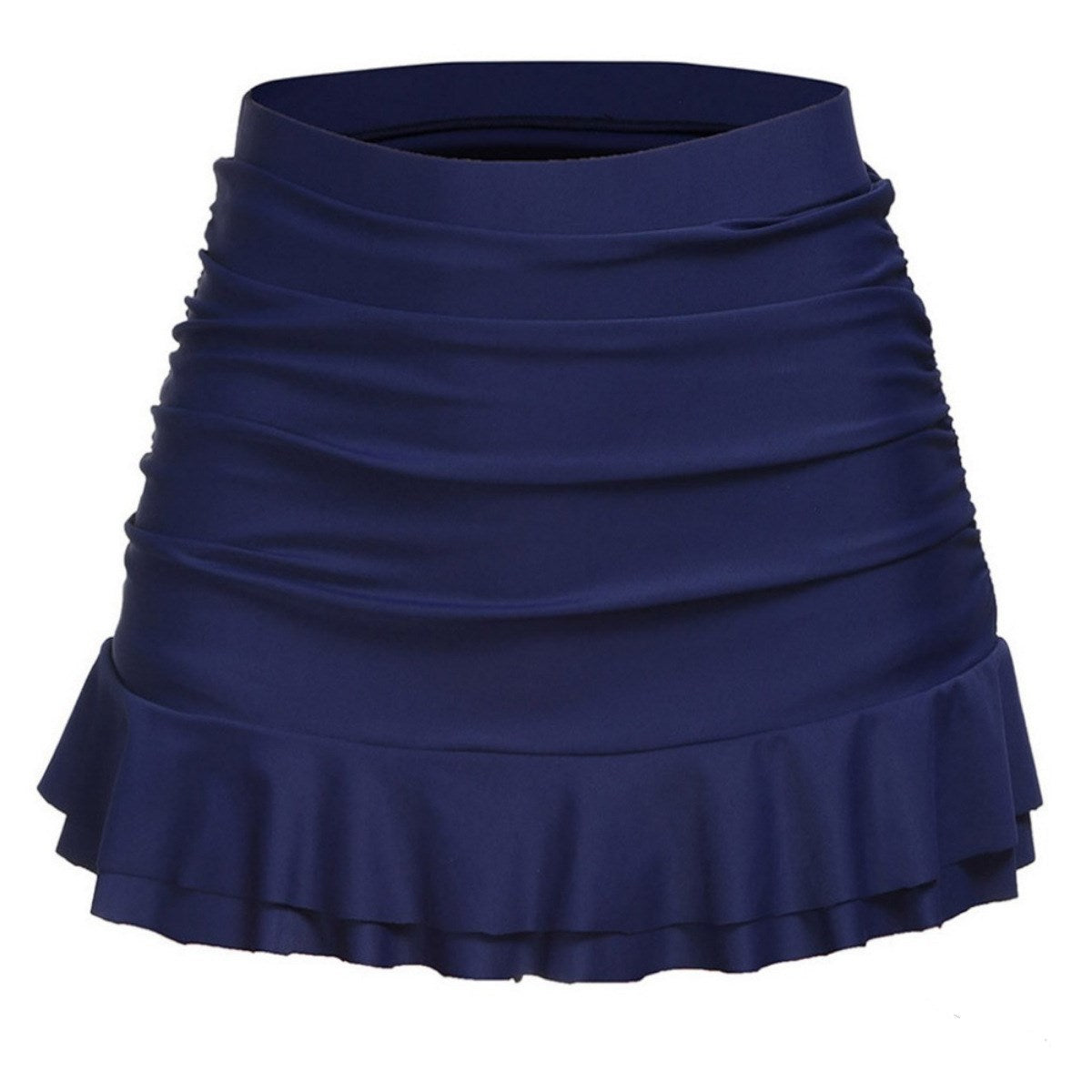 Jupe de bain plissée taille haute antireflet à double ourlet