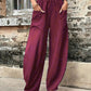 Pantalon sarouel pour femme avec poches, taille haute, décontracté, pour la plage, ample, pour l'été