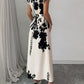 Ethnic Style Printed Small Stand-collar Button-front Long Dress