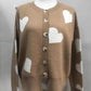 Pull cœur pour femme, cardigan simple boutonnage, manteau en tricot, vêtements d'extérieur