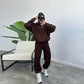 Ensemble de sport avec poches, col montant, cardigan zippé et pantalon à cordon de serrage, tenues de jogging tendance, survêtements, vêtements pour femmes