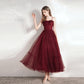 Robe de mariée pour femme, jupe mi-longue rouge
