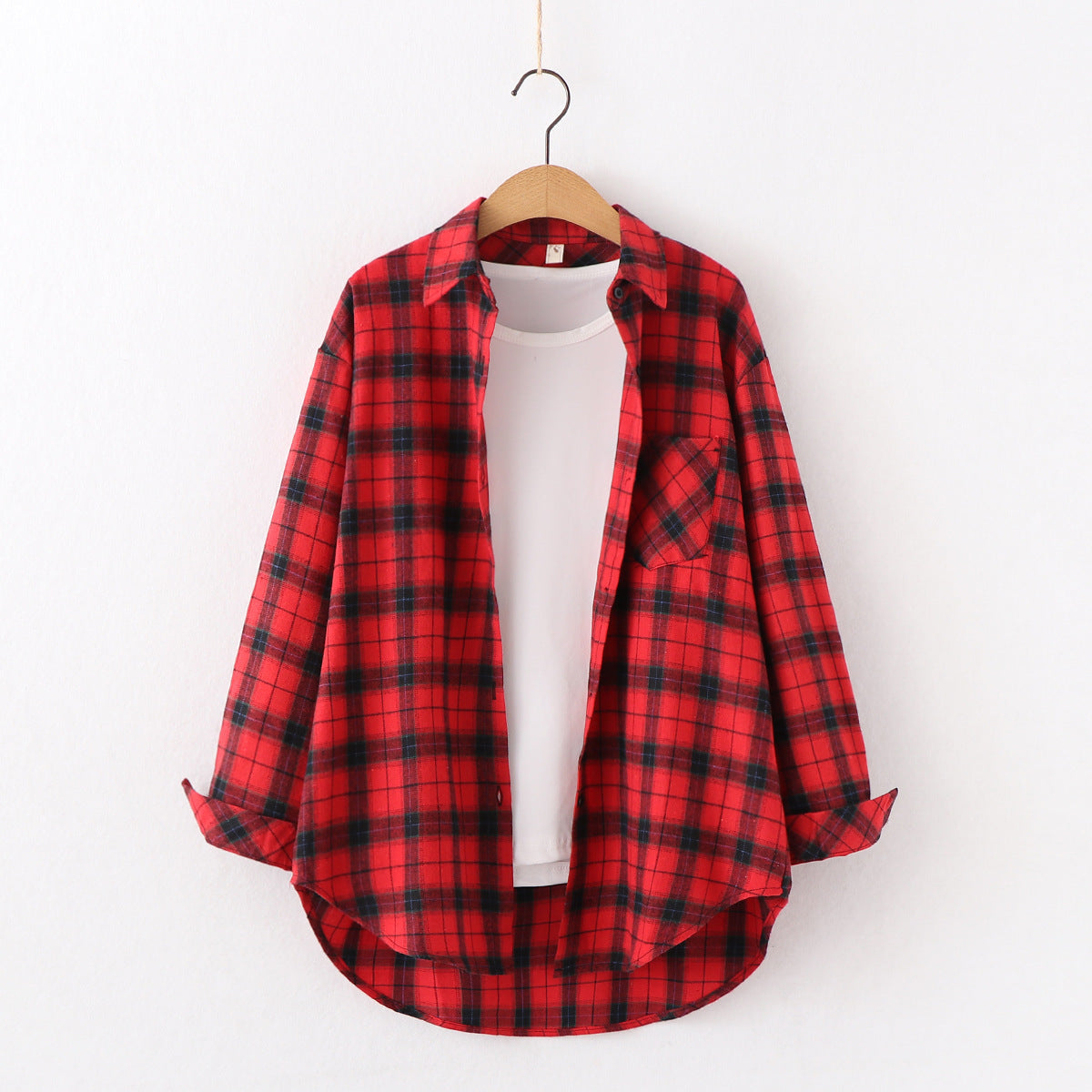 Chemisier à carreaux pour femme, nouvelle marque, ample, grande taille, manches longues, en flanelle de coton, décontracté, hauts