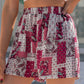 Bohemian Beach Resort Print Shorts Women's