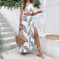 Strapless Sleeveless Top And Slit Skirt Set For Women