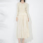 Solid Color Embroidered Long-sleeved Top Handmade Pleated Two-piece Overskirt Suit