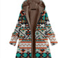 Embroidered Retro Warm Cotton Black Jacket With Zipper
