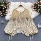 Chiffon Shirt Age Reduction Puff Sleeve Loose Wild Short Floral Doll Shirt