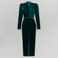 Robe en velours ajourée à manches longues et bulles