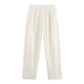 Summer Hollow Embroidered Women's Shirt Pants Suit