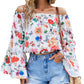 Women's Solid Color Printed Long Sleeve Chiffon Shirt