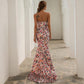 Women V Neck Off Shoulder Sequin Ma