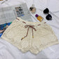 Ladies Crochet Cutout Casual Vacation Knit Shorts