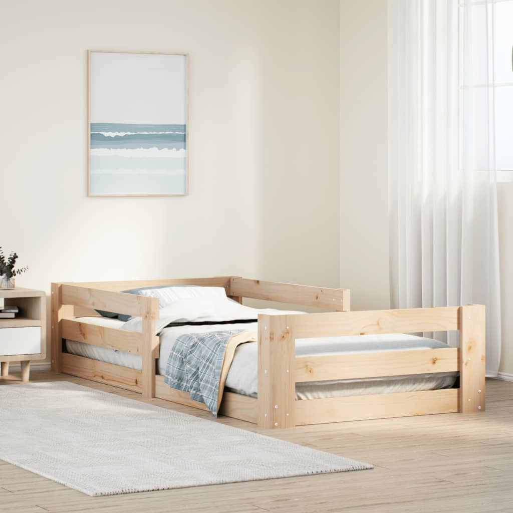 solid wood bed without mattress, pine wood