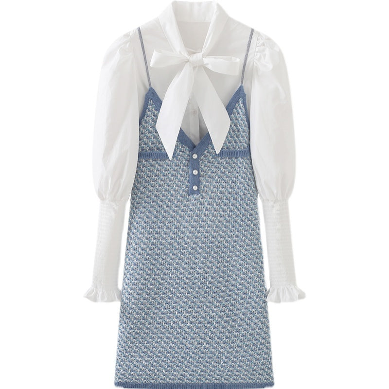 Robe chemise et jupe à bretelles pour femme