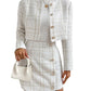 Heavy Industry Knitting Classic Style Jacket Half Body Skirt Outfit