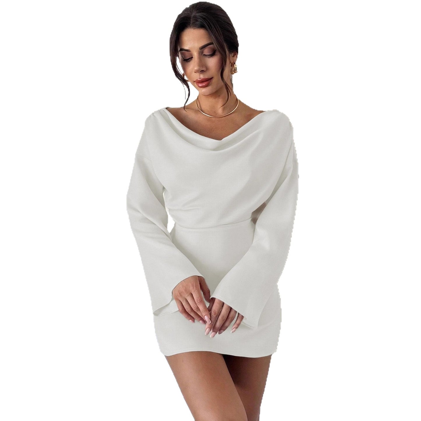 New Stylish And Elegant Long-sleeve Patchwork Dress