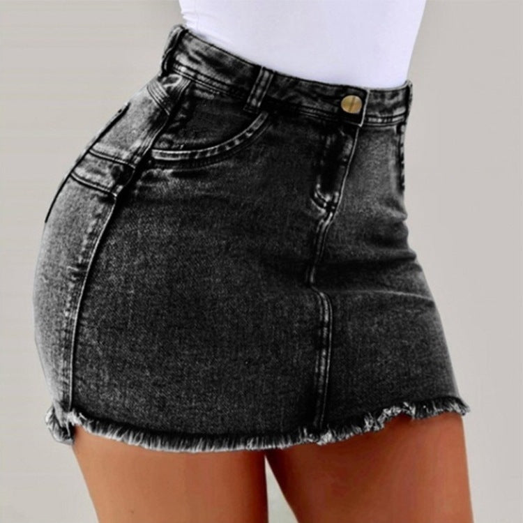 High Waist Pencil Jeans Skirt