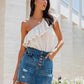 Women's Ripped Washed Multi-button Casual Denim Skirt