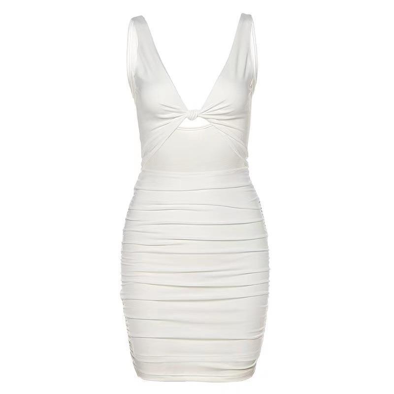 Kaximil Womens Bodycon Sleeveless Cut Out Ruched Tank