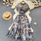 French Minority Elegant Printed Dress
