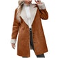 Manteau en peluche épais à manches longues et revers