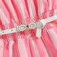 Ceinture porte-jarretelles à imprimé floral tricolore et rayures