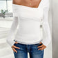 Elegant Diagonal Collar Mesh Long-sleeved Top