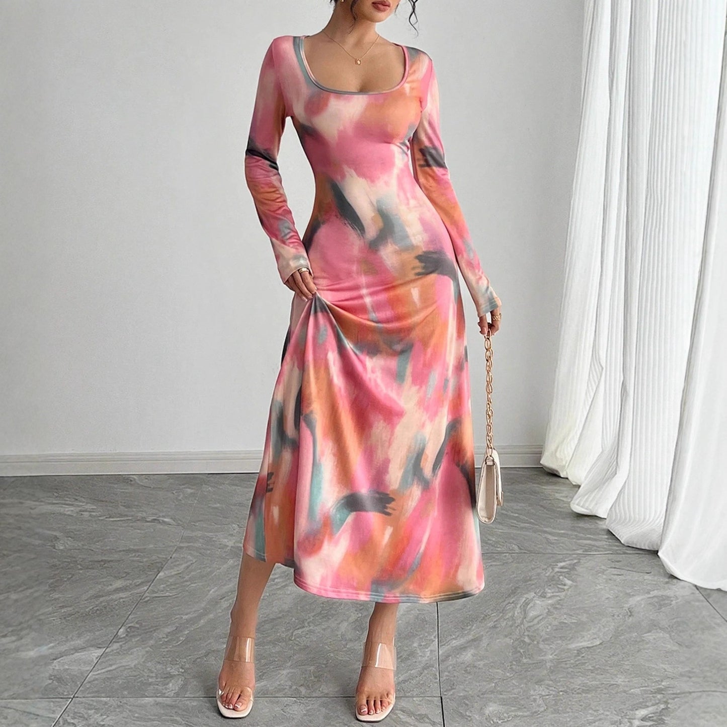 Elegant And Sexy Long-sleeve Dress