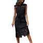 Robe en dentelle à coutures tendance pour femme