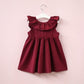 Ruffled lace bow dress