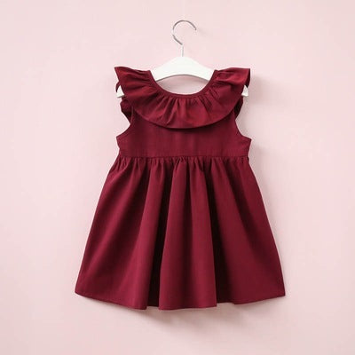 Ruffled lace bow dress