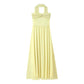 Two-color Mesh Tube Top Ribbon Ribbon Halter Dress