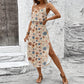 European And American-style Floral Camisole Skirt Two-piece Set