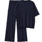 Casual Short Sleeve Pullover Top Wide Leg Pants Casual Suit