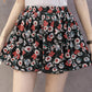 Chiffon large size wide leg pants half length loose printed shorts