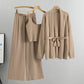 Veste cardigan ample et décontractée pour femme, pantalon large à bretelles