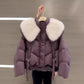 Winter Black Cotton-padded Clothes Coat For Women