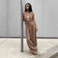 Wide Shoulder Strap V-neck Sleeveless Vest Casual Suit