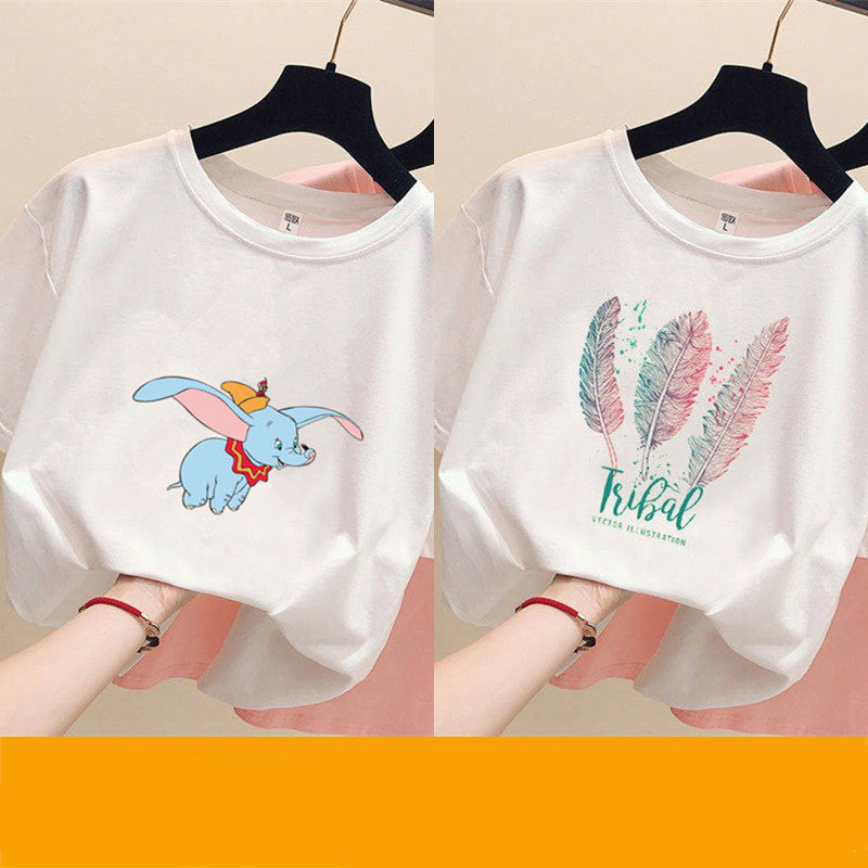 Women's loose ins trendy white short-sleeved t-shirt