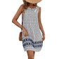 Retro-printed Sleeveless Crew-neck Casual Resort Dress